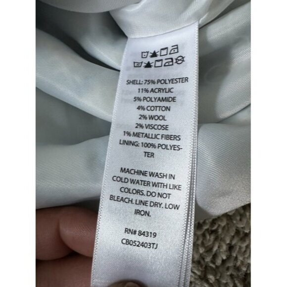 Richarl Zoe Women's Fringe-Trim Tweed Blazer gold button detail Size Large - Picture 10 of 12